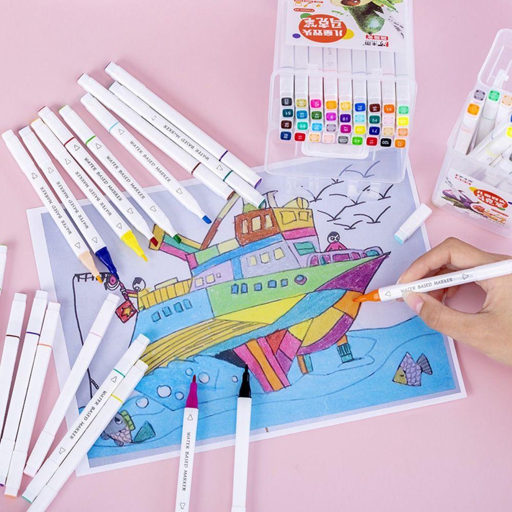 Двухголовые художественные маркеры Быстросохнущий маркер Художественные принадлежности Ручка для рисования Канцелярские принадлежности